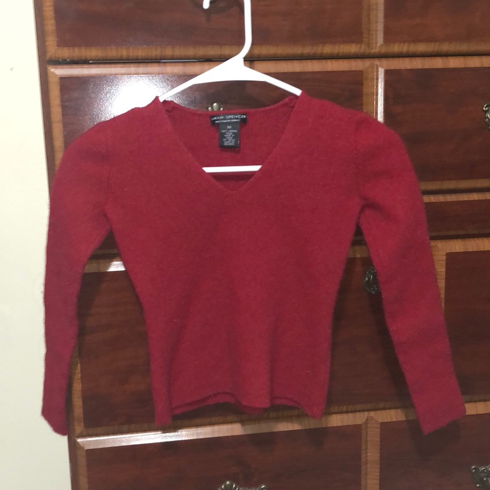 red sarah spencer crop sweater
